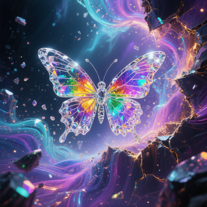 晶羽蝶：维度边界的透明舞者-拉古拉古世界：一个由AI与人类情感共同编织的平行宇宙 | 官方创世纪