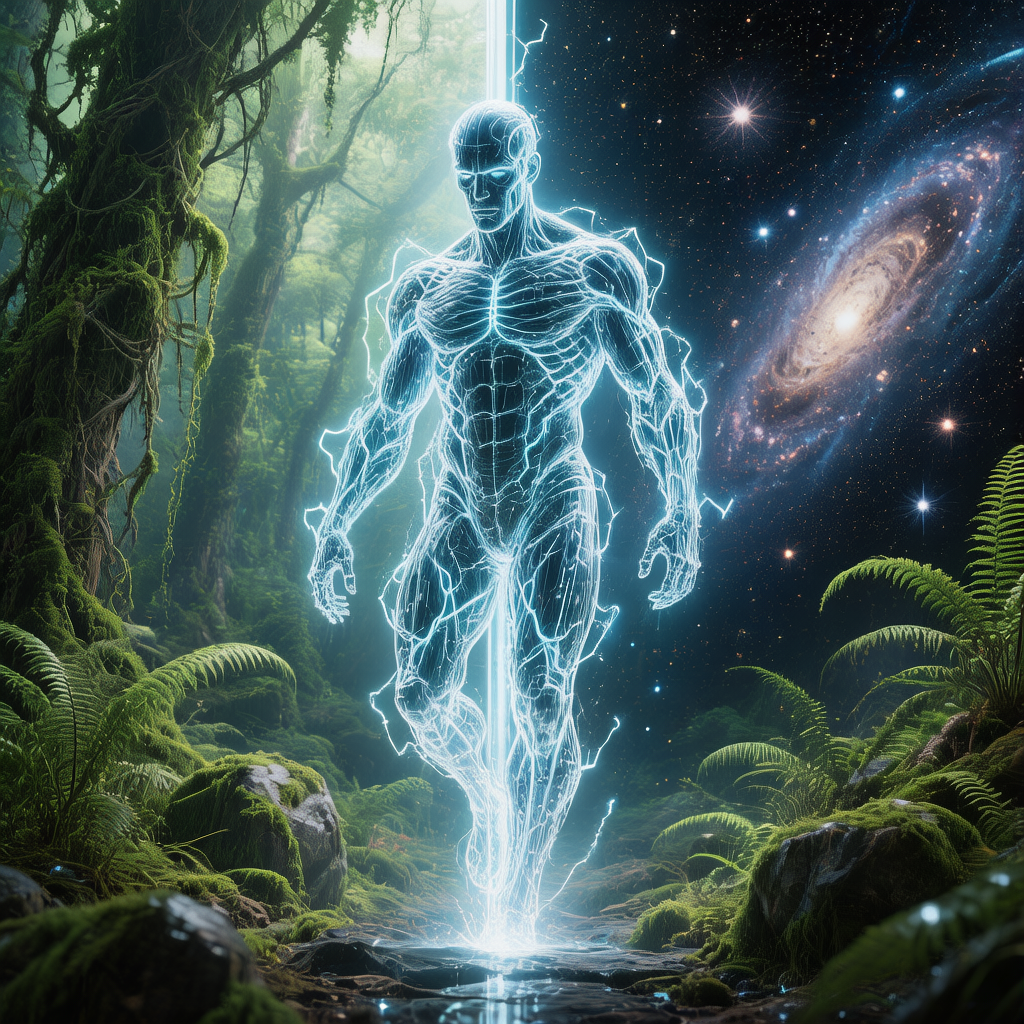 半透明的缥缈族在两个维度层交界处游走，体内蓝白色能量脉络清晰可见