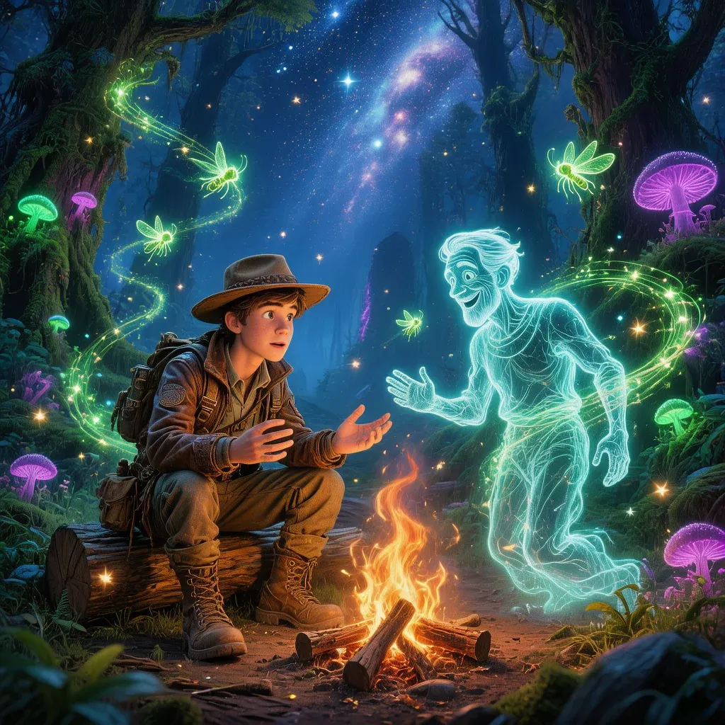 魔法森林中的篝火故事会