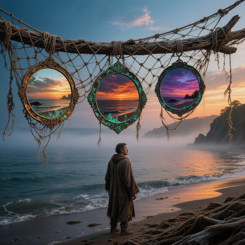 铜镜湾黄昏，时间回旋中的旅者