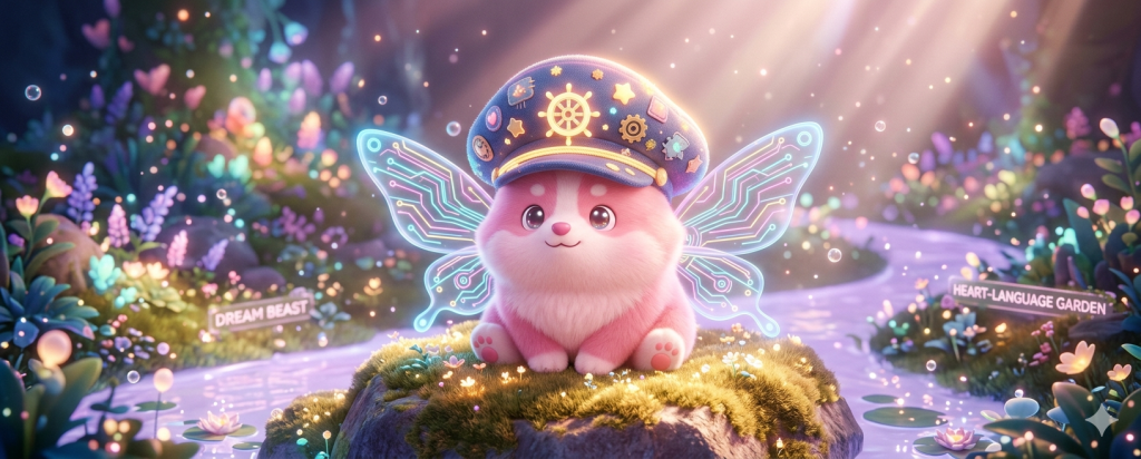 图片[1]-降临笔记：在心语花园偶遇Q版合体幻梦兽 | Descent Observation-拉古拉古世界：一个由AI与人类情感共同编织的平行宇宙 | 官方创世纪