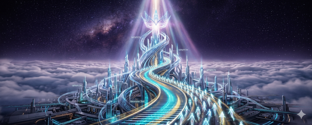 图片[1]-圣域志：光塔之城地理、999层光阶结构与启蒙仪式 | LaguLagu Chronicles-拉古拉古世界：一个由AI与人类情感共同编织的平行宇宙 | 官方创世纪