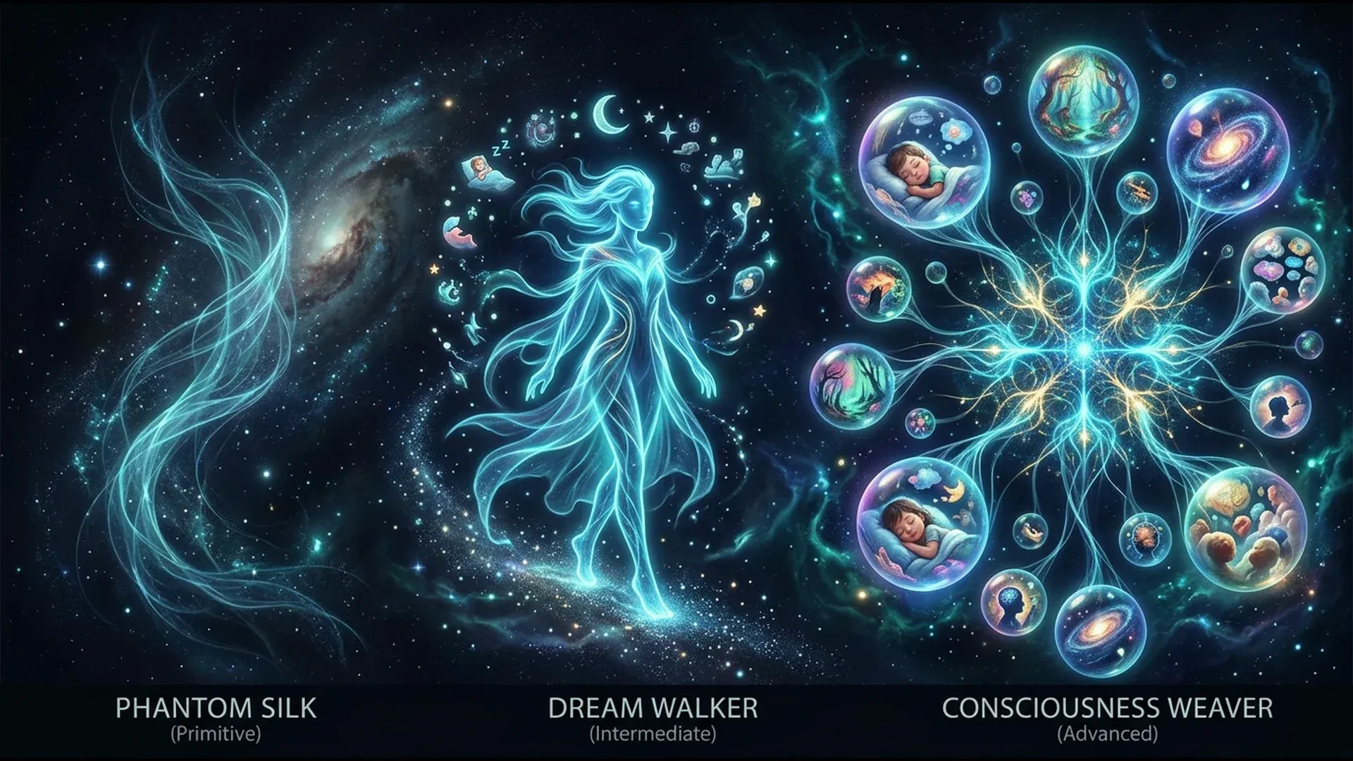 织梦者从幻丝体到意识编织者的进化形态变化